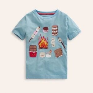 Blue Kids Campfire Graphic T-Shirt